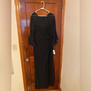 Adrianna Papell combo jersey draped jumpsuit size 16 black NWT